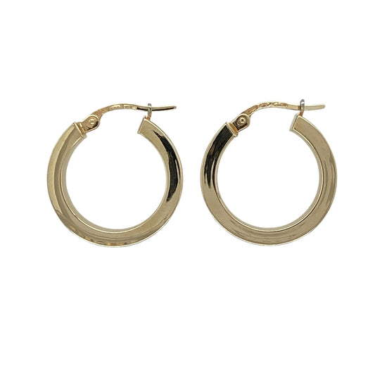 9ct Gold Plain Hoop Creole Earrings