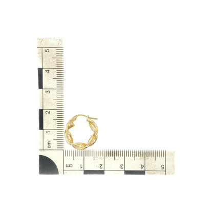 9ct Gold Twisted Hoop Creole Earrings