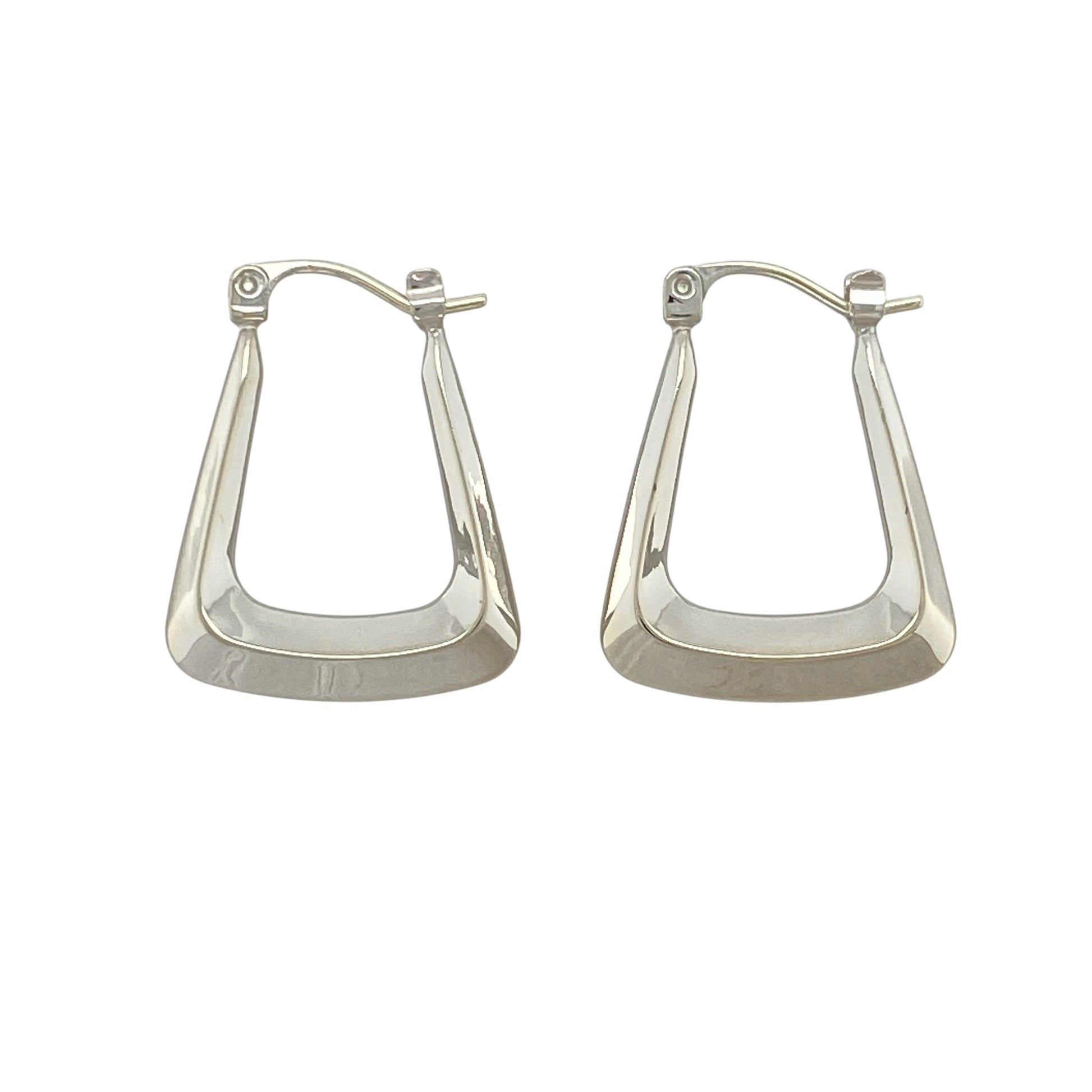 9ct White Gold Handbag Creole Earrings