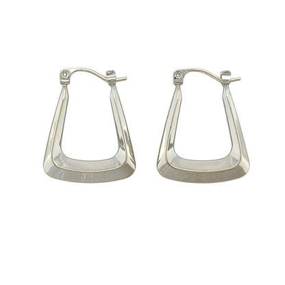 9ct White Gold Handbag Creole Earrings