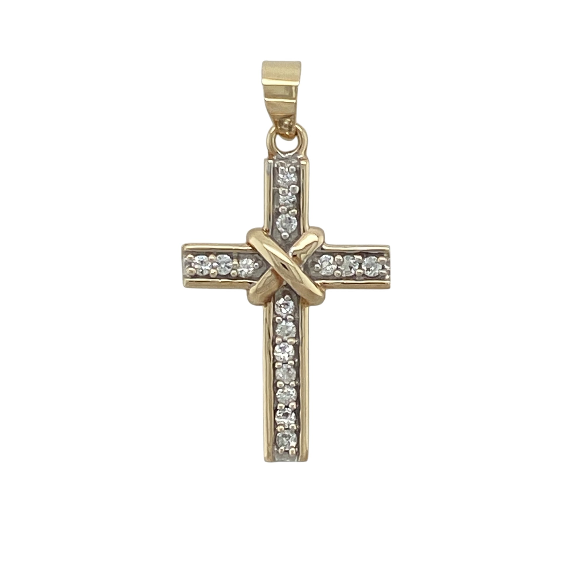9ct Gold & Cubic Zirconia Cross Pendant