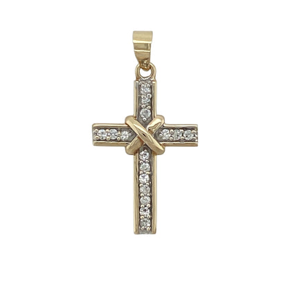 9ct Gold & Cubic Zirconia Cross Pendant