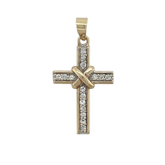 9ct Gold & Cubic Zirconia Cross Pendant