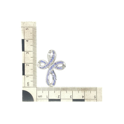 9ct White Gold & Tanzanite Cross Pendant