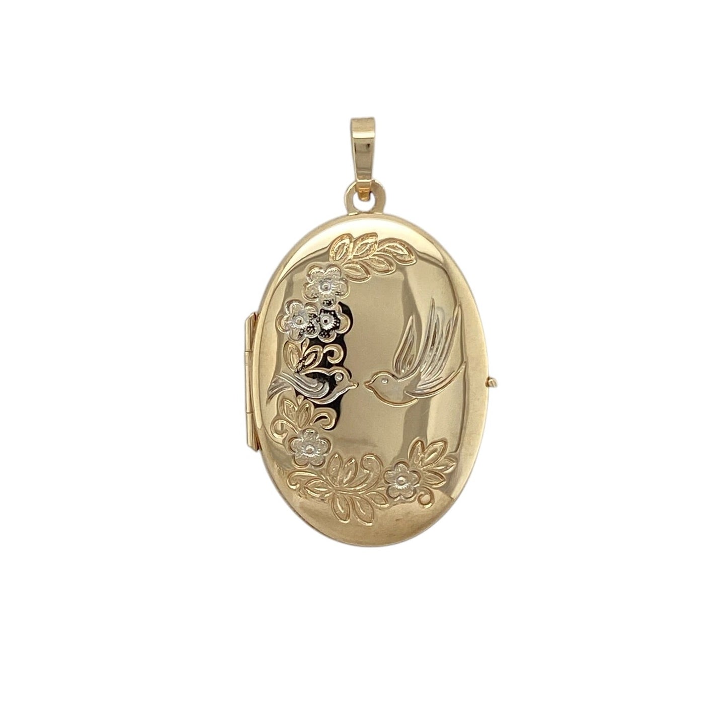 9ct Gold Bird Oval Locket