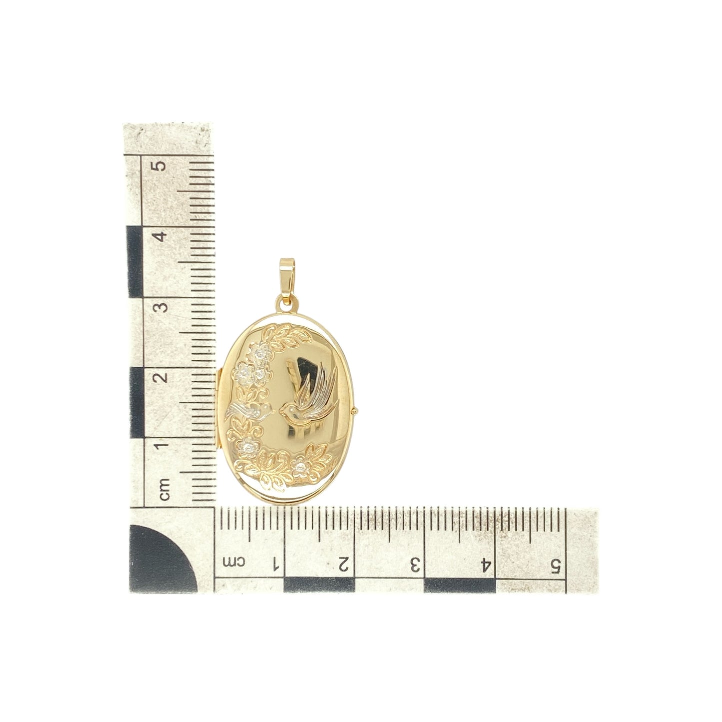 9ct Gold Bird Oval Locket