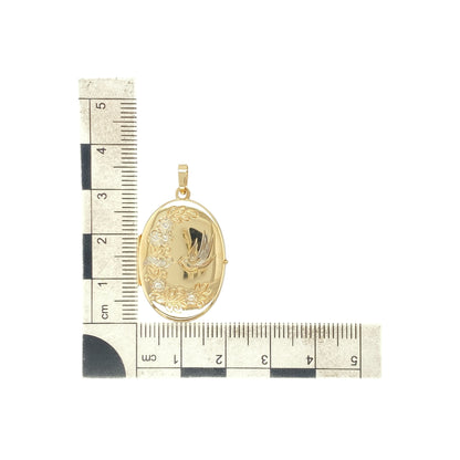 9ct Gold Bird Oval Locket
