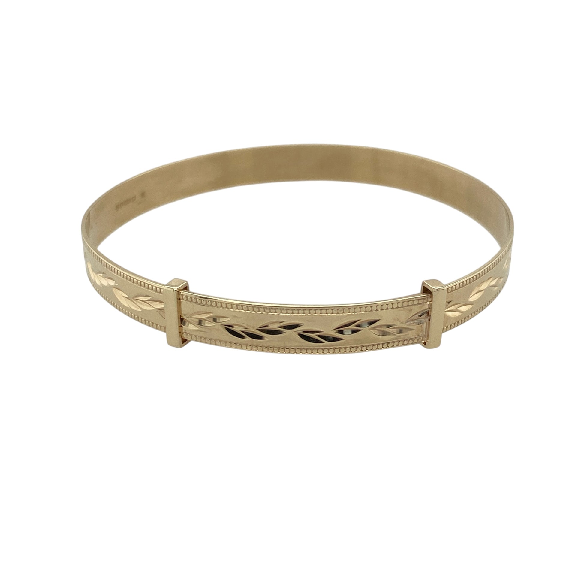 9ct Gold Patterned Expanding Children's Bangle