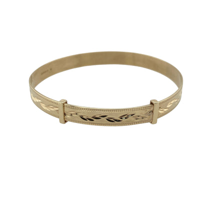 9ct Gold Patterned Expanding Children's Bangle
