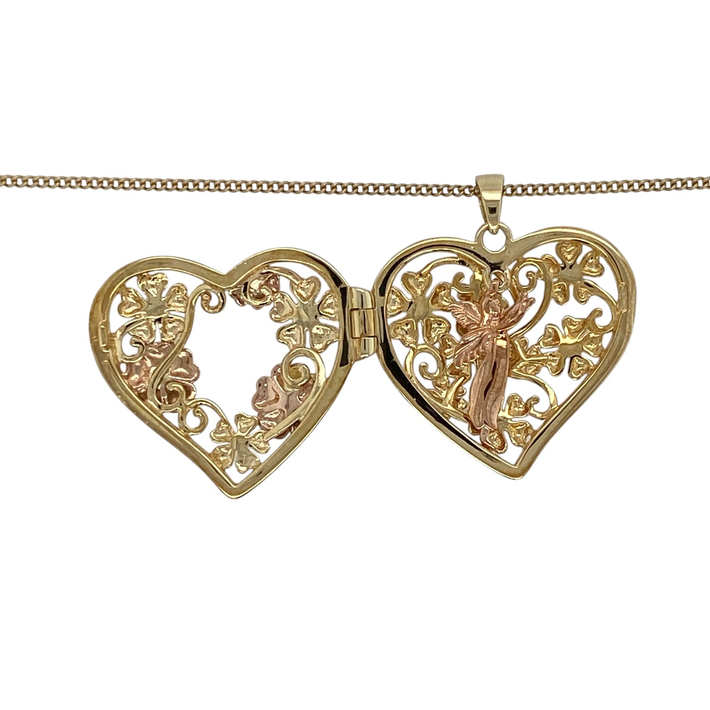 9ct Gold Clogau Heart Locket Fairy 18" - 22" Necklace