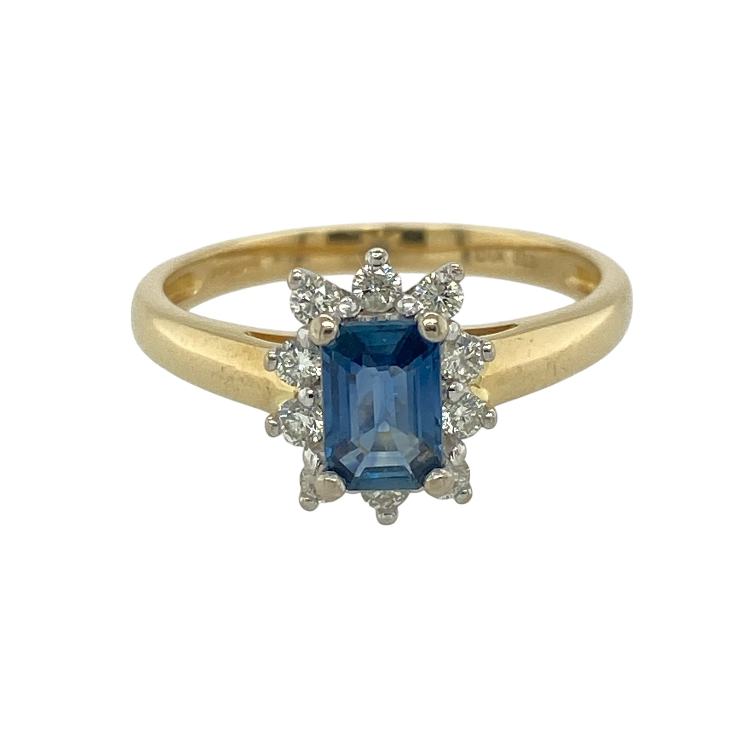18ct Gold Diamond & Sapphire Cluster Ring