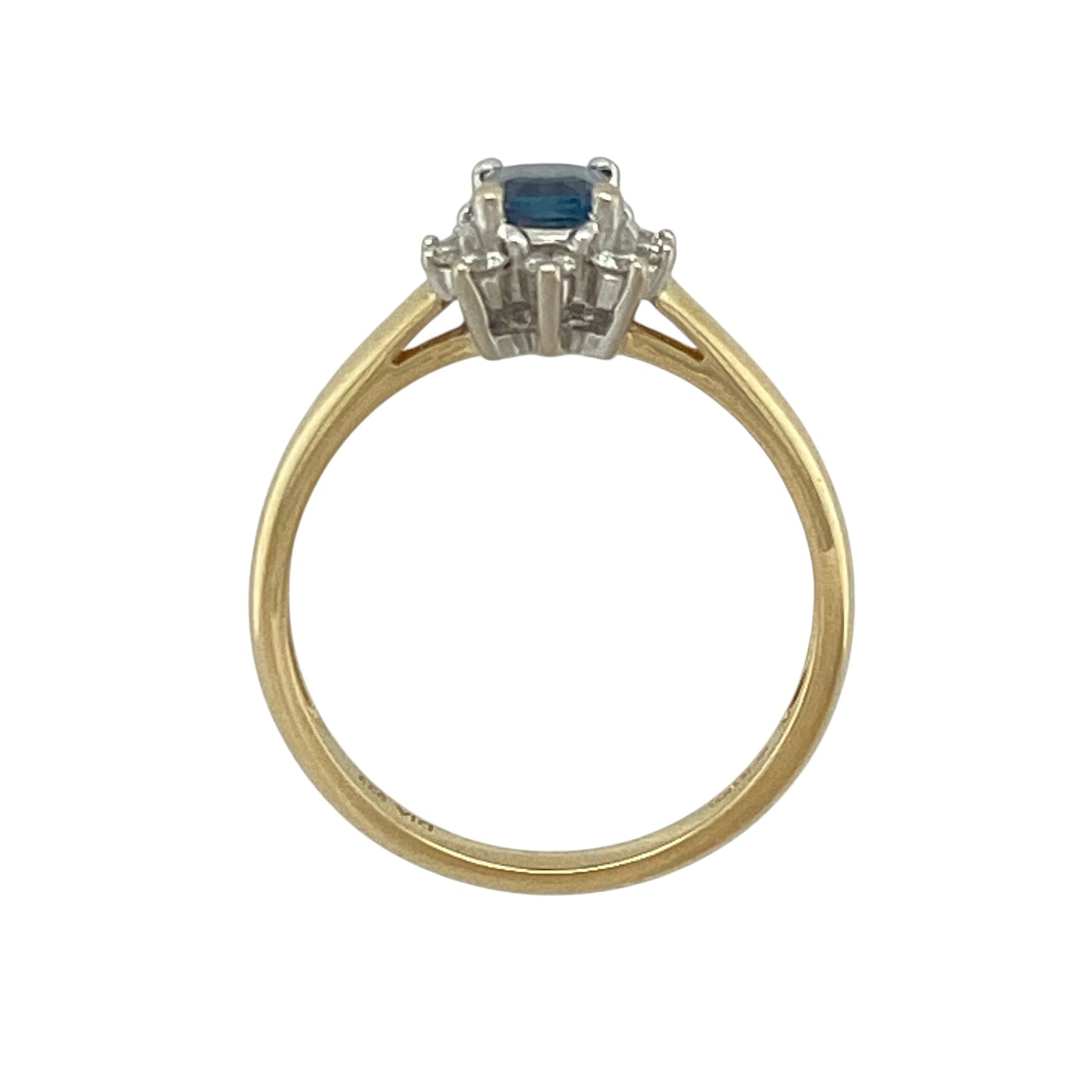 18ct Gold Diamond & Sapphire Cluster Ring