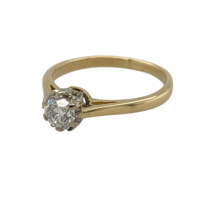 This pre-owned 18ct yellow gold diamond solitaire ring is a timeless design, featuring a brilliant cut diamond as the centrepiece.

Design: Featuring a classic solitaire setting, this ring showcases a single brilliant cut diamond against the warm finish of 18ct yellow gold.
Material: Made from 18-carat yellow gold.
Gemstone Detail: Brilliant cut diamond weighing approximately 0.50ct.
Ring Detail: Classic diamond solitaire design.
Size & Weight: Ring size L to M. Total weight 2.80 grams.