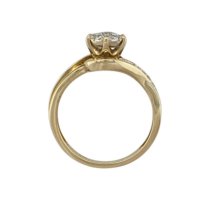 9ct Gold & Diamond Illusion Solitaire Cluster Ring
