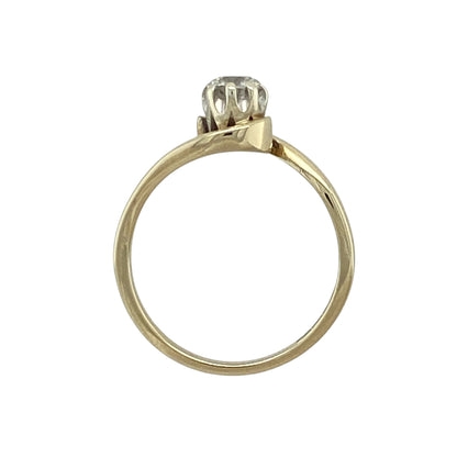 9ct Gold & Diamond Solitaire Twist Ring