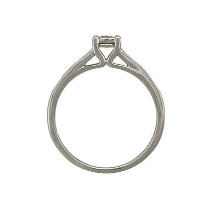 9ct White Gold & Diamond Solitaire Ring