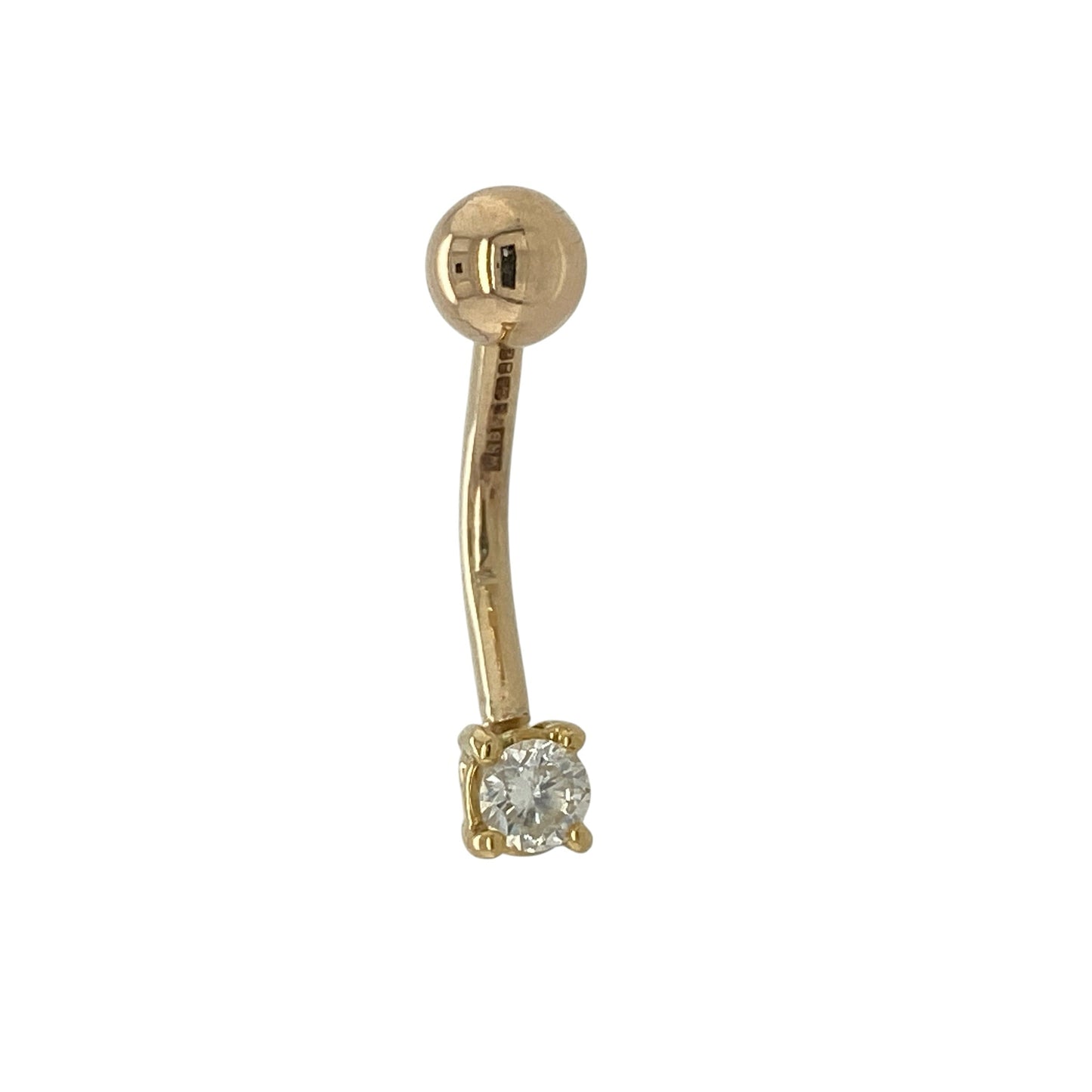 9ct Gold & Diamond Belly Bar