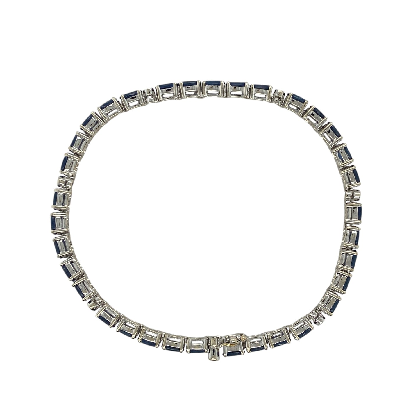 18ct White Gold Diamond & Sapphire 7" Bracelet