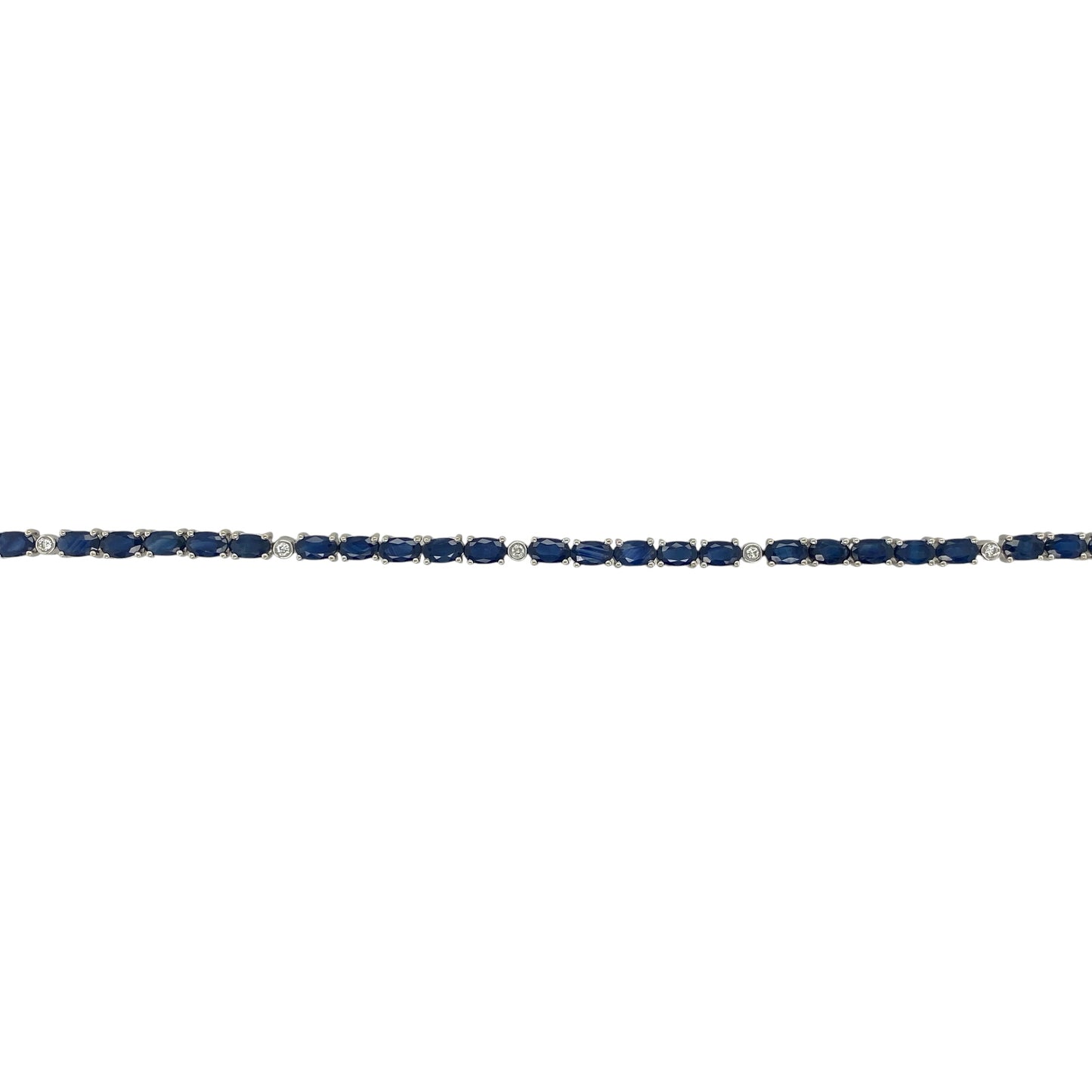 18ct White Gold Diamond & Sapphire 7" Bracelet