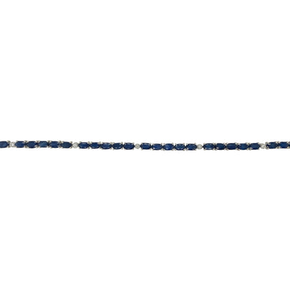 18ct White Gold Diamond & Sapphire 7" Bracelet