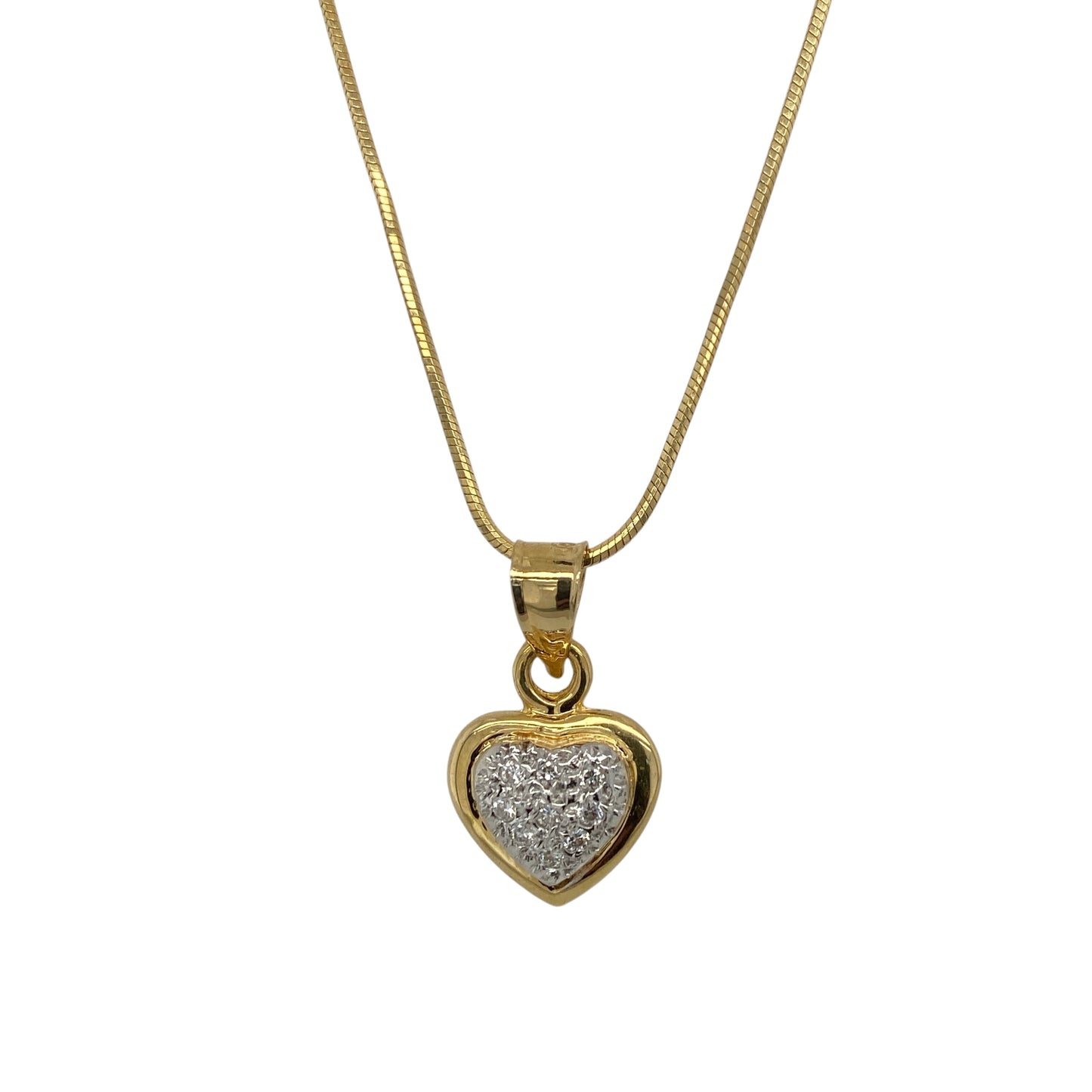 18ct Gold & Diamond Heart 16" Necklace