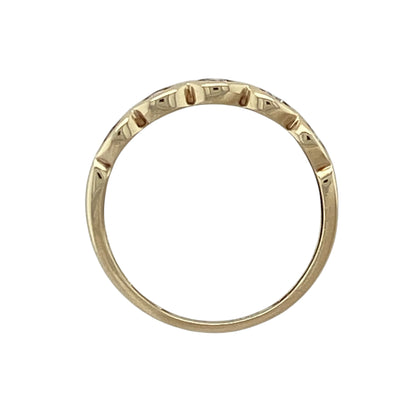 9ct Gold & Cubic Zirconia Weave Band Ring