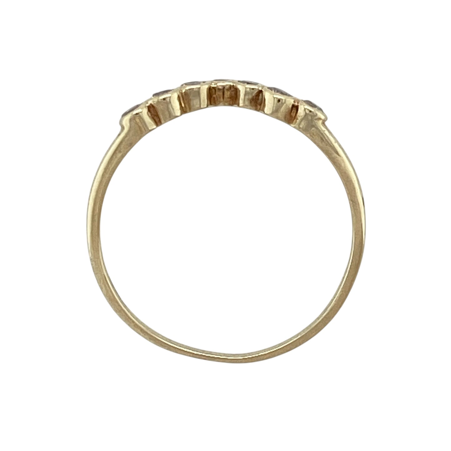 9ct Gold & Cubic Zirconia Wishbone Ring
