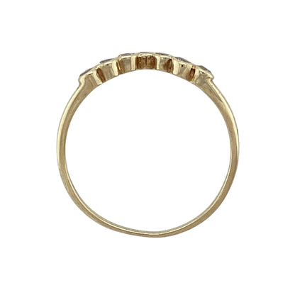 9ct Gold & Cubic Zirconia Wishbone Ring