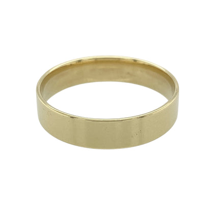 9ct Gold 5mm Flat Wedding Band Ring