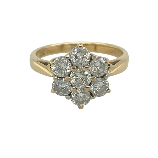 18ct Gold & Diamond Flower Cluster Ring