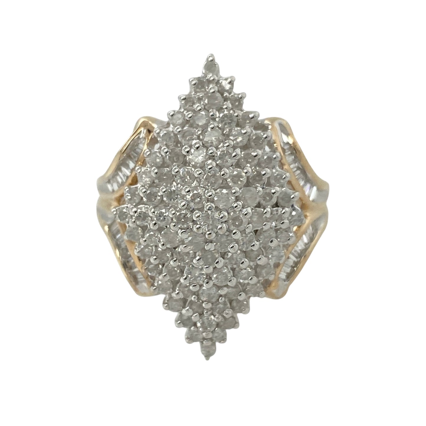 9ct Gold & Diamond Marquise Cluster Ring