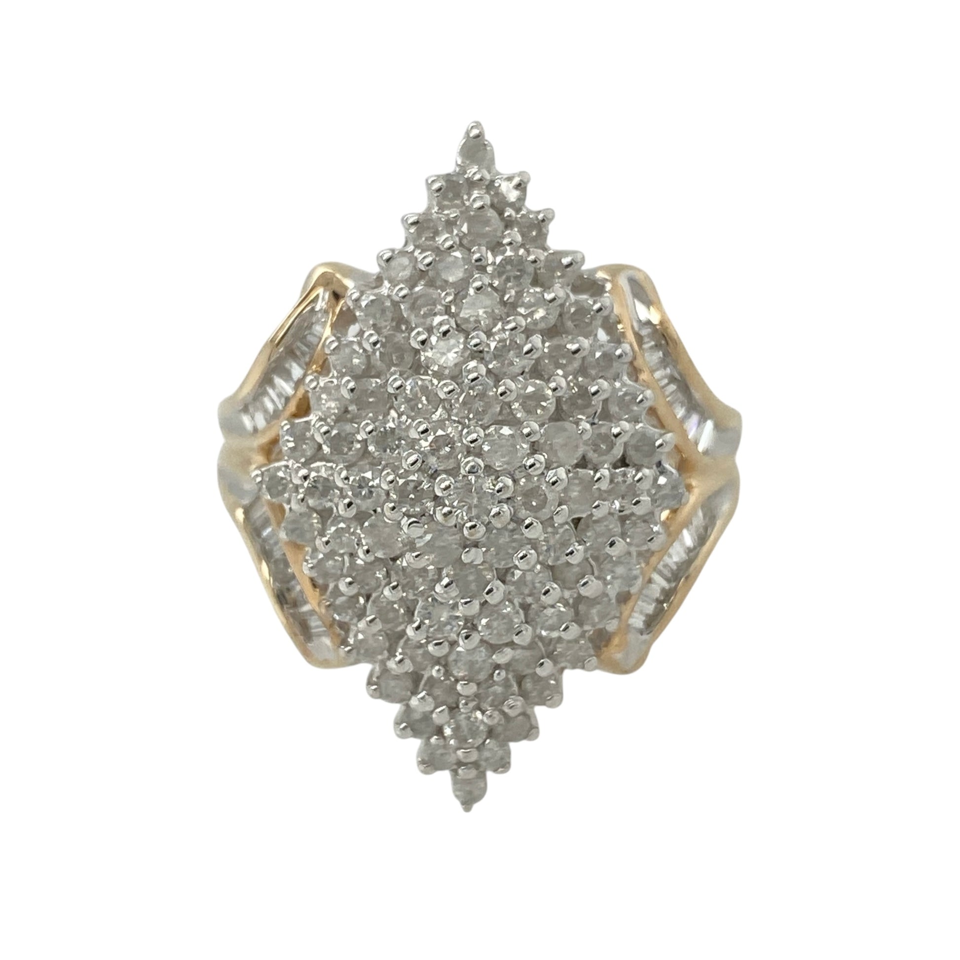 9ct Gold & Diamond Marquise Cluster Ring