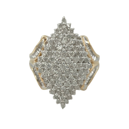 9ct Gold & Diamond Marquise Cluster Ring