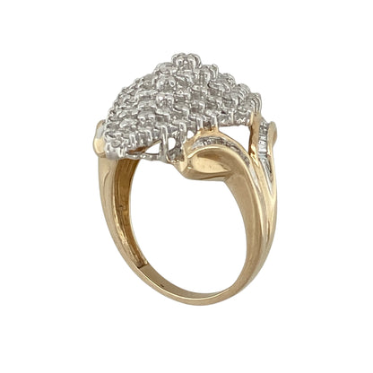 9ct Gold & Diamond Marquise Cluster Ring