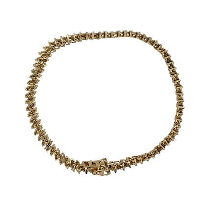9ct Gold & Diamond 7.5" Bracelet