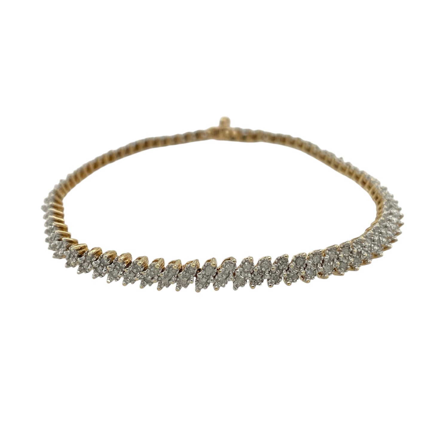 9ct Gold & Diamond 7.5" Bracelet