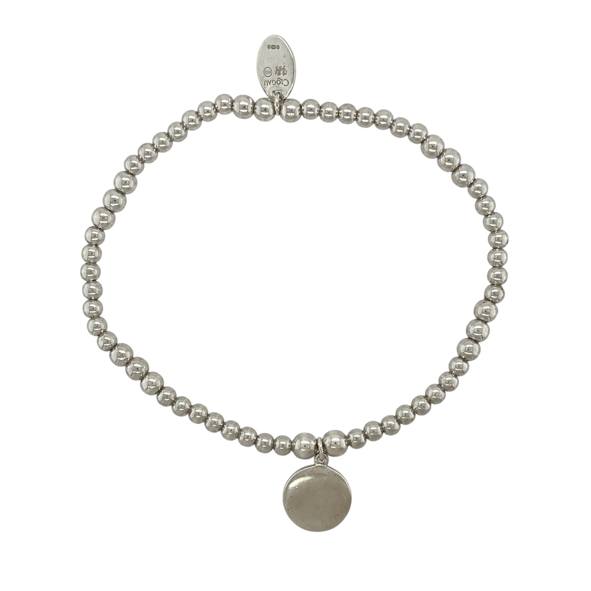 This pre-owned Clogau Tree of Life round tag beaded stretchy bracelet is a distinctive two-tone design, combining 925 silver with signature 9ct rose gold detailing.

Design: Featuring a round tag with Clogau’s iconic Tree of Life detailing, this bracelet has a beaded stretchy design with contrasting rose gold accents.
Material: Made from 925 sterling silver with 9-carat rose gold detailing.
Bracelet Detail: Beaded stretchy bracelet featuring a round Tree of Life tag.
Size & Weight: Total weight 5.30 grams.