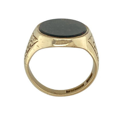 9ct Gold & Bloodstone Oval Signet Ring