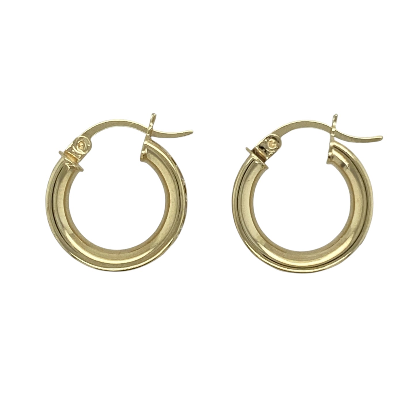 9ct Gold & Cubic Zirconia Hoop Creole Earrings