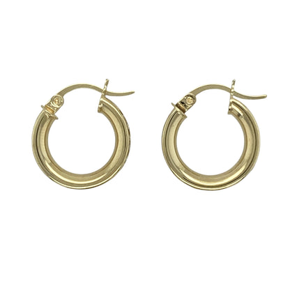 9ct Gold & Cubic Zirconia Hoop Creole Earrings