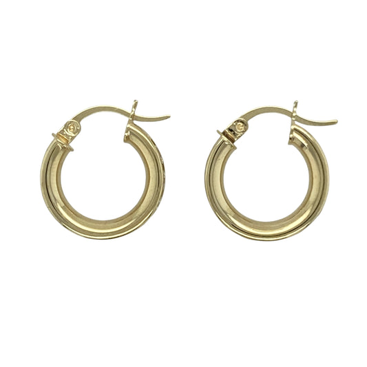 9ct Gold & Cubic Zirconia Hoop Creole Earrings