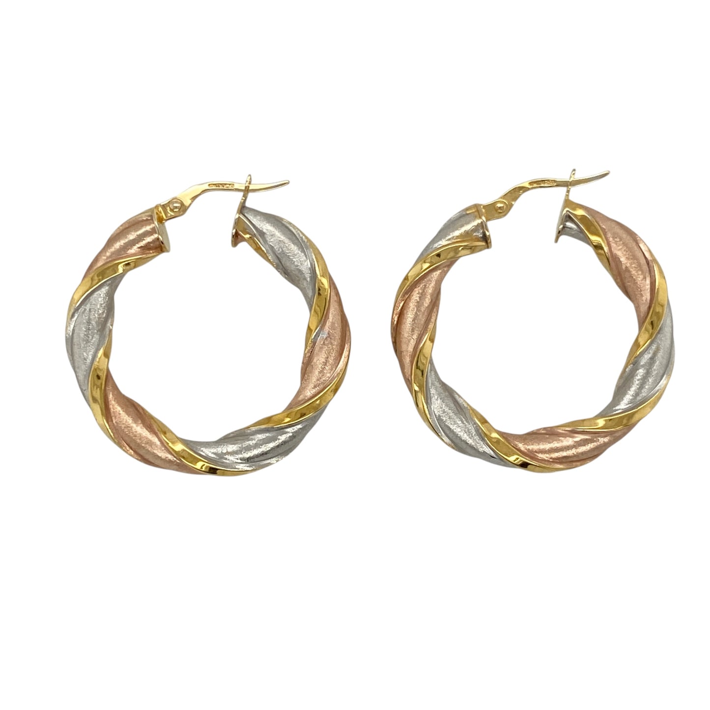 9ct Gold Twisted Hoop Creole Earrings