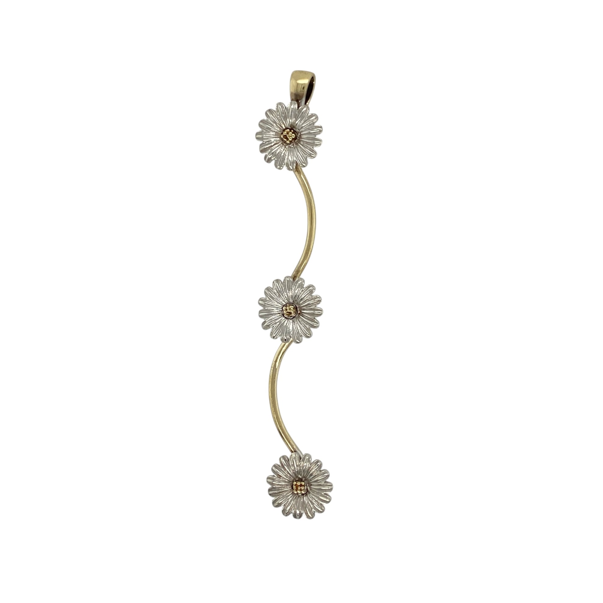 9ct Gold Daisy Drop Pendant