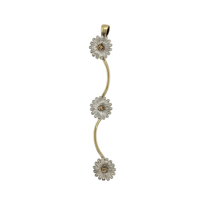 9ct Gold Daisy Drop Pendant