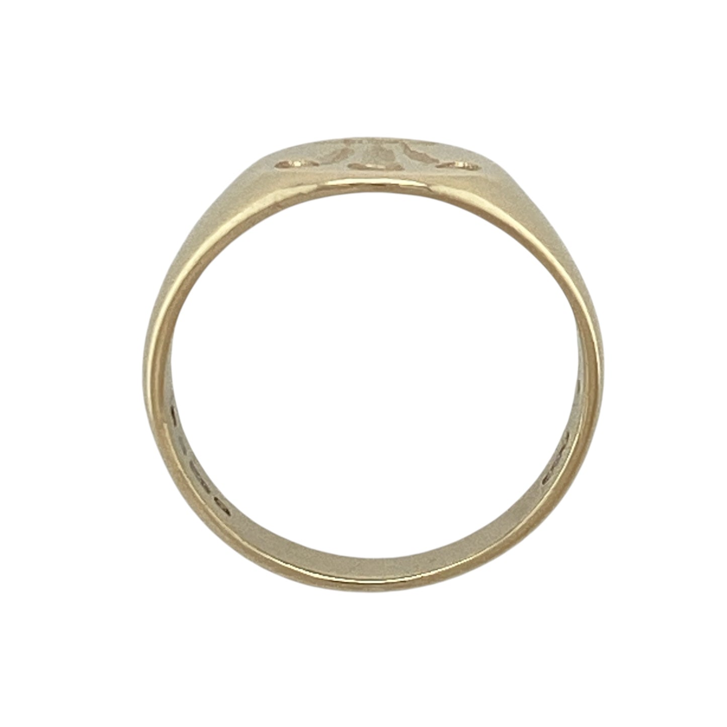 9ct Gold Welsh Three Feathers Oval Signet Ring