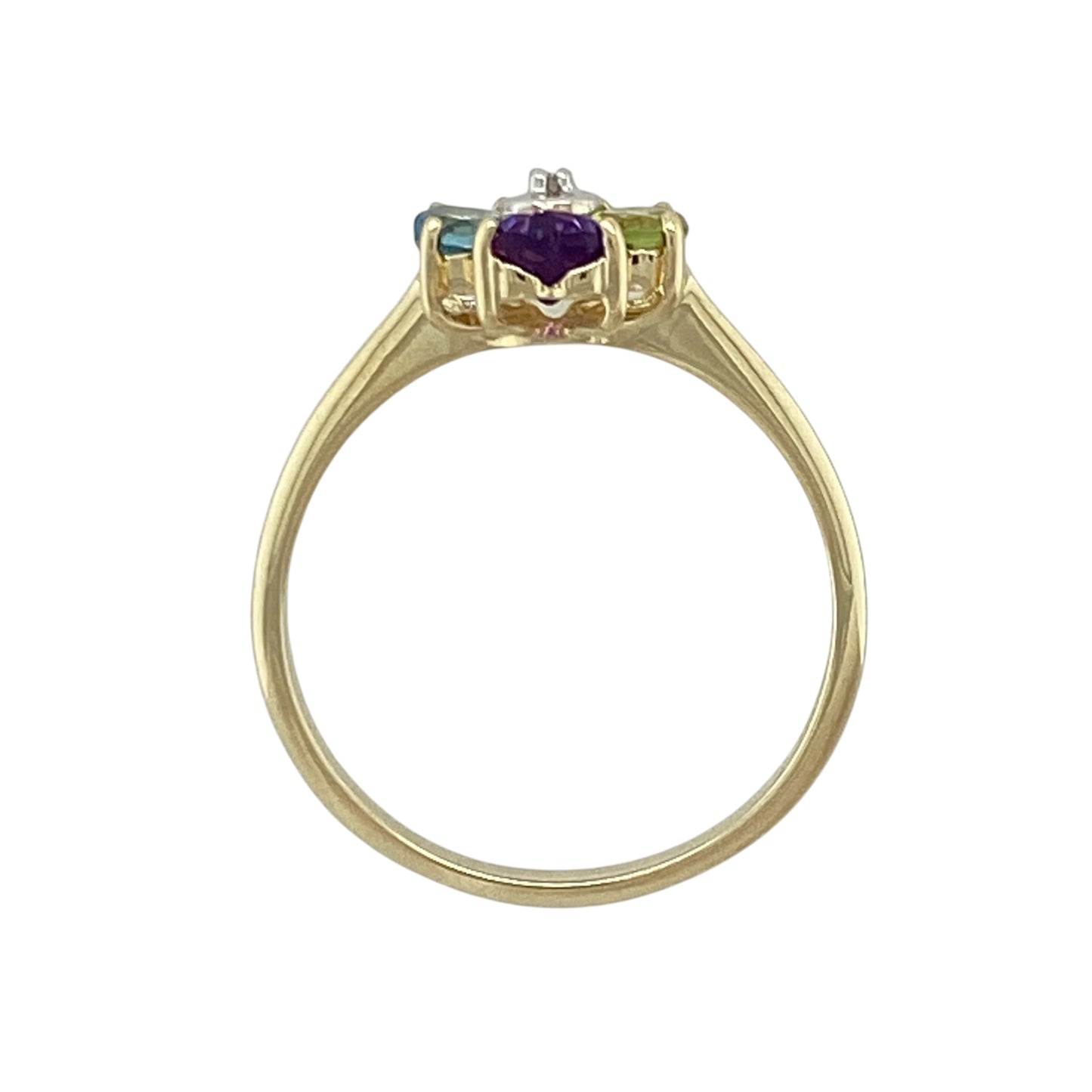 9ct Gold Diamond & Gemstone Flower Ring