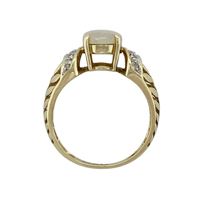 9ct Gold Diamond & Opalique Ring