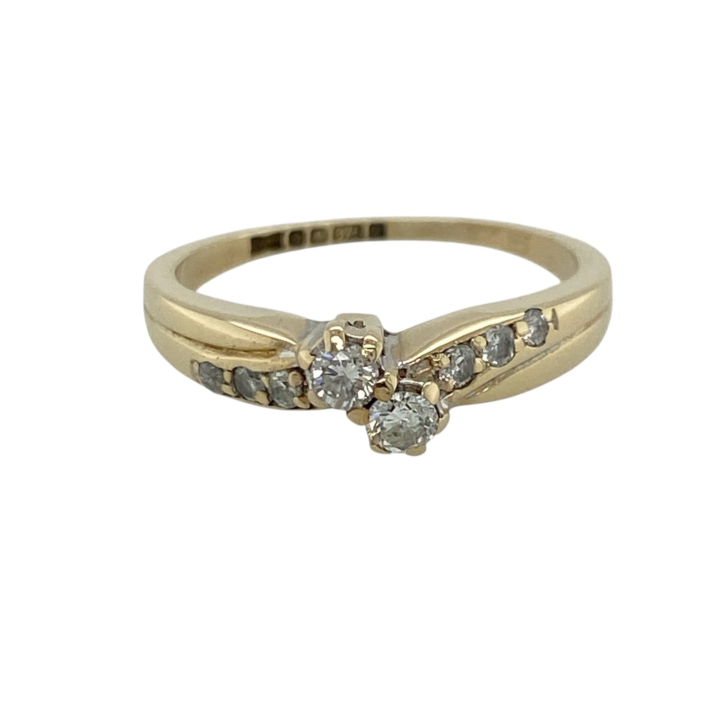 9ct Gold & Diamond Double Twist Ring