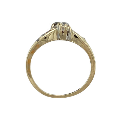 9ct Gold & Diamond Double Twist Ring