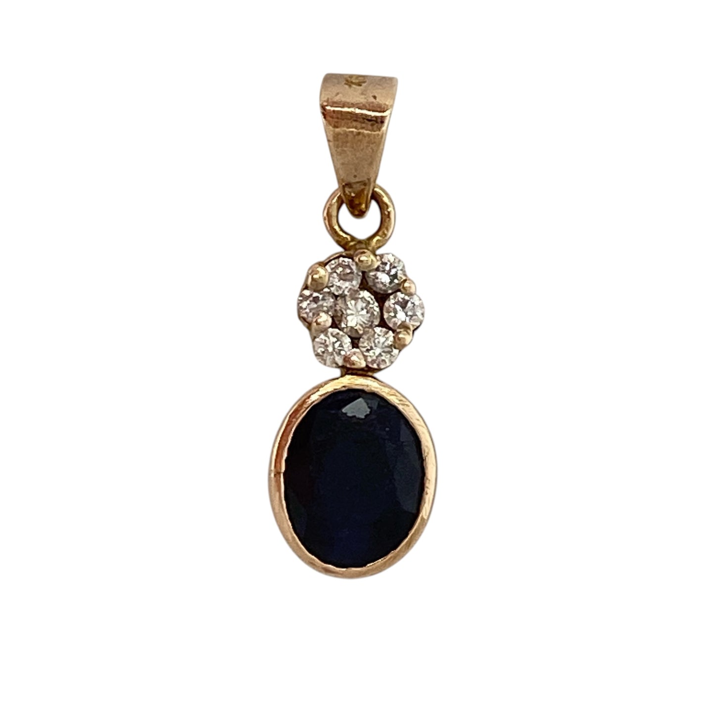 9ct Gold Diamond & Sapphire Pendant